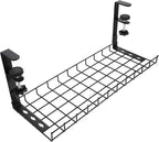 SEWCHICS Under Desk Cable Management Tray Cable Organizer Rack No Drill Black by Unknown
