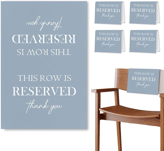 ChissNook Reserved Seating Chair Signs, This Row Is Reserved Pew Cloths Seating by Unknown