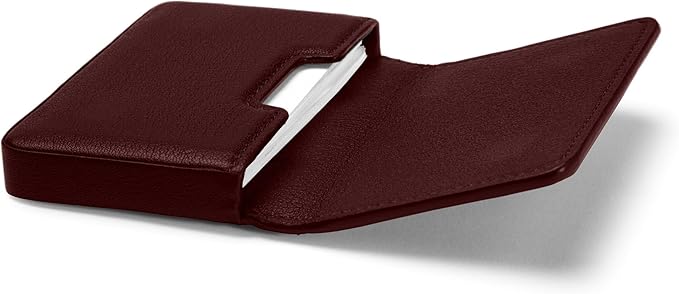 Leatherology Bordeaux Business Card Case, Magnetic Closure ID Holder, Full - Image 2