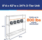 Shelving Inc. 8" d x 42" w Chrome Wire Shelving - Image 2