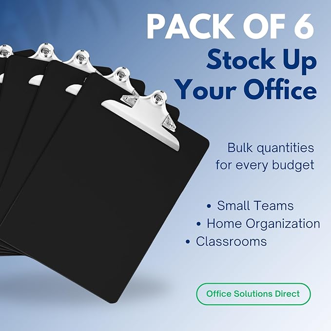 Black Plastic Clipboards Multipack - Image 4