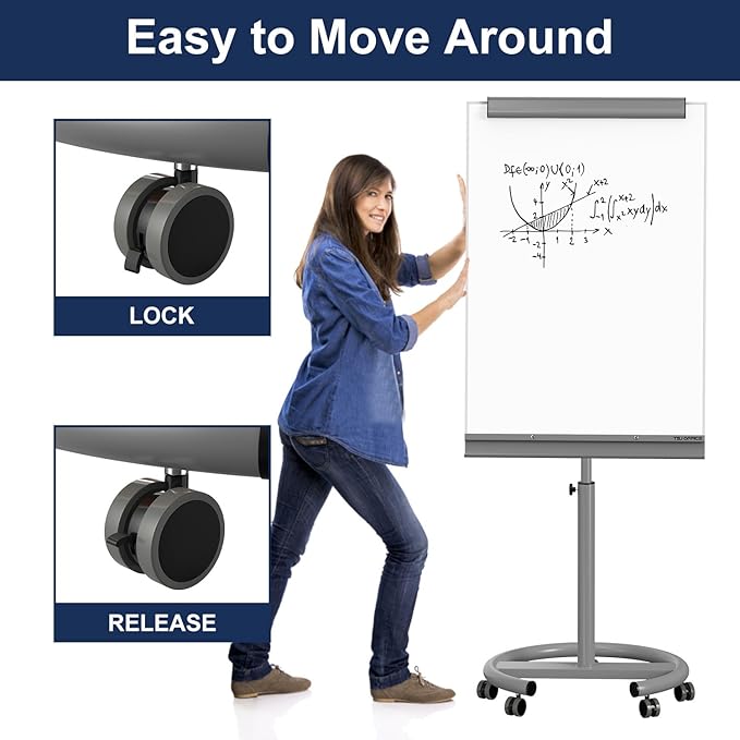 TSJ OFFICE Rolling Whiteboard Standing - Image 6