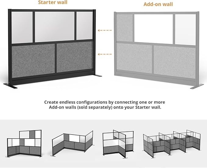 Stand Up Desk Store Expanse Modular Wall | 70'' x 48'' Wall | Expandable - Image 2