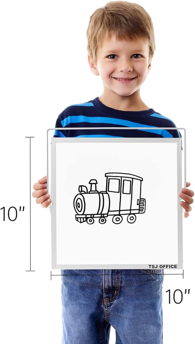 Small Magnetic Dry-Erase White Board – 10 x 10 Inches Mini Easel Whiteboard 360 - Image 3