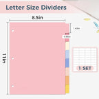 SUNEE 8 Tab Binder Dividers, Plastic Dividers - Image 2