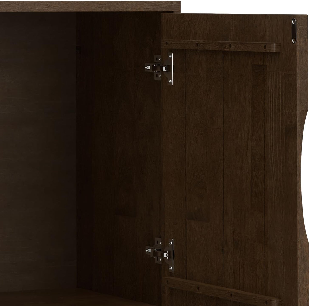 SIMPLIHOME Harper 38" Wide Solid Wood 2-Door Buffet in Walnut Brown