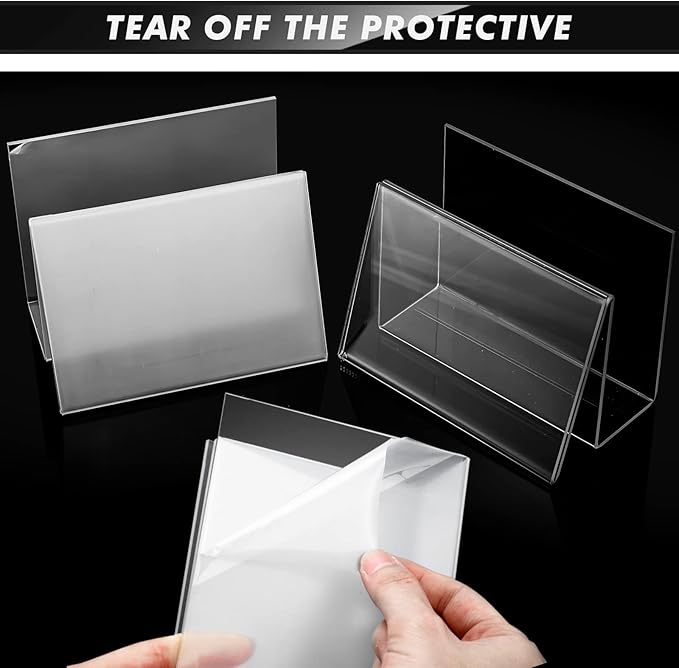 Crtiin 10 Pcs Clear Acrylic Postcard Holder Business Card Holder Greeting Card - Image 4