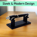 Fountain Pen Holder for Desk | Vintage Acrylic & Metal Organizer Stand | Pencil - Image 2