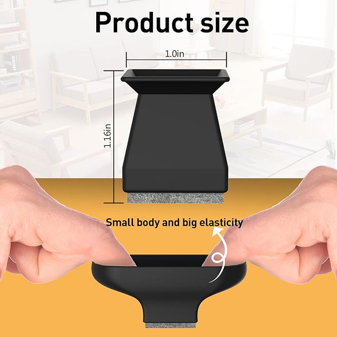 Square Chair Leg Protectors for Hardwood Floors, .7/8" - Image 4