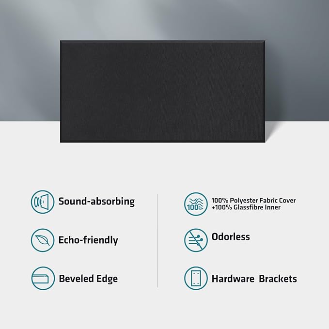 23.62" X 11.81" X 2" Fiberglass Wall Panel, 4 Pack Acoustic Panels, Acoustic - Image 6