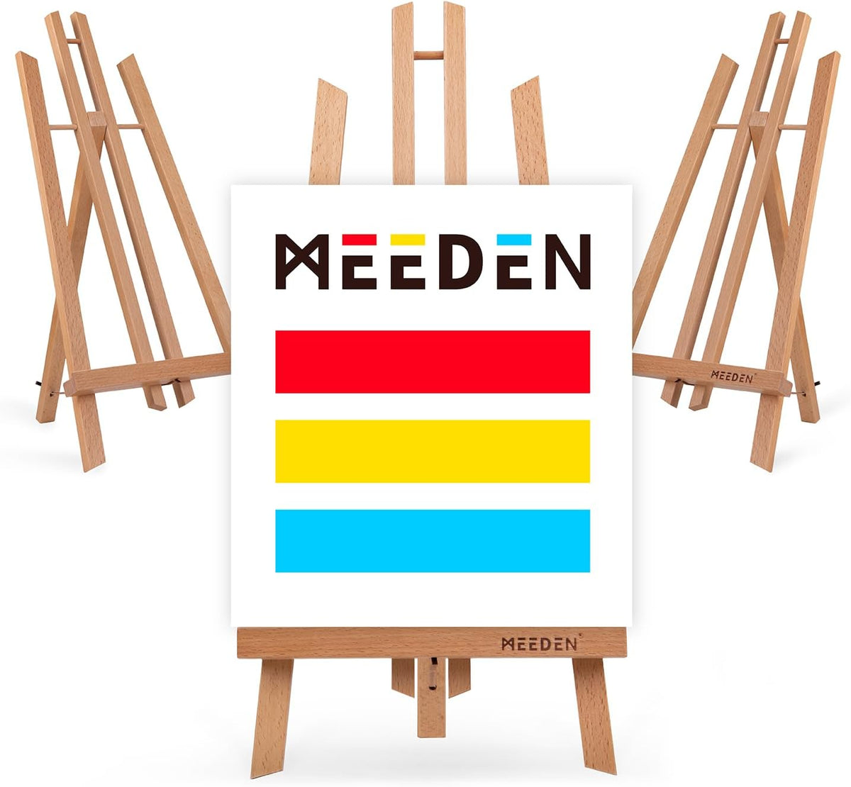 MEEDEN Table Easel Stand for Display: 3 Pack 20 Inch Art Beech Wooden Tabletop