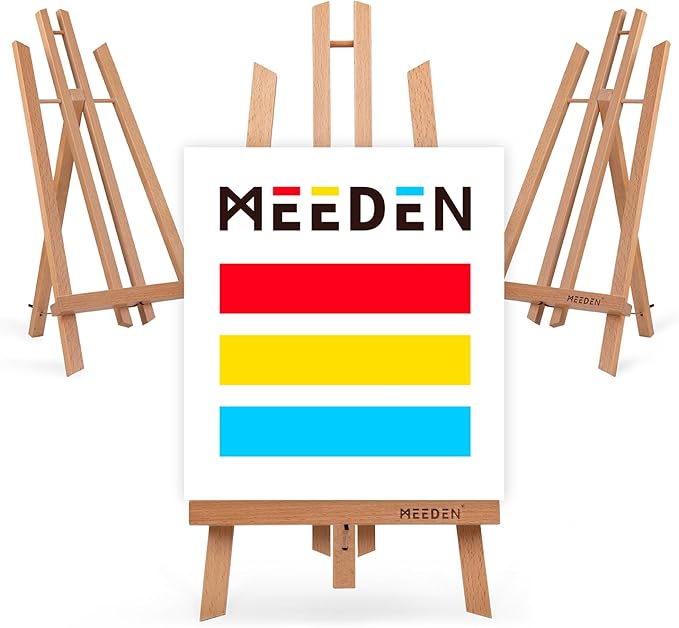 MEEDEN Table Easel Stand for Display: 3 Pack 20 Inch Art Beech Wooden Tabletop by MEEDEN