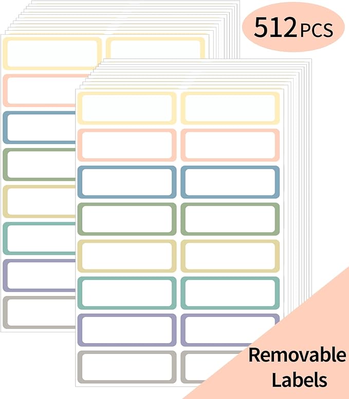 STARLIBOO Removable Labels, Removable Colored Labels Stickers, Self-Adhesive by STARLIBOO