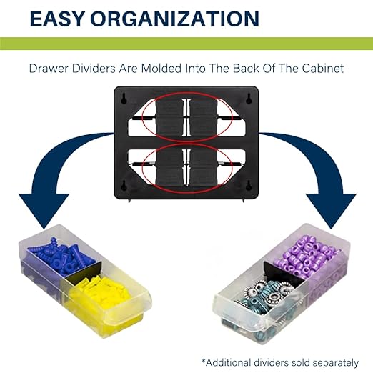 Akro-Mils 16-Drawer Plastic Storage Cabinet | 10-1/2 x 6-1/2 x 8-1/2 Inch | - Image 6