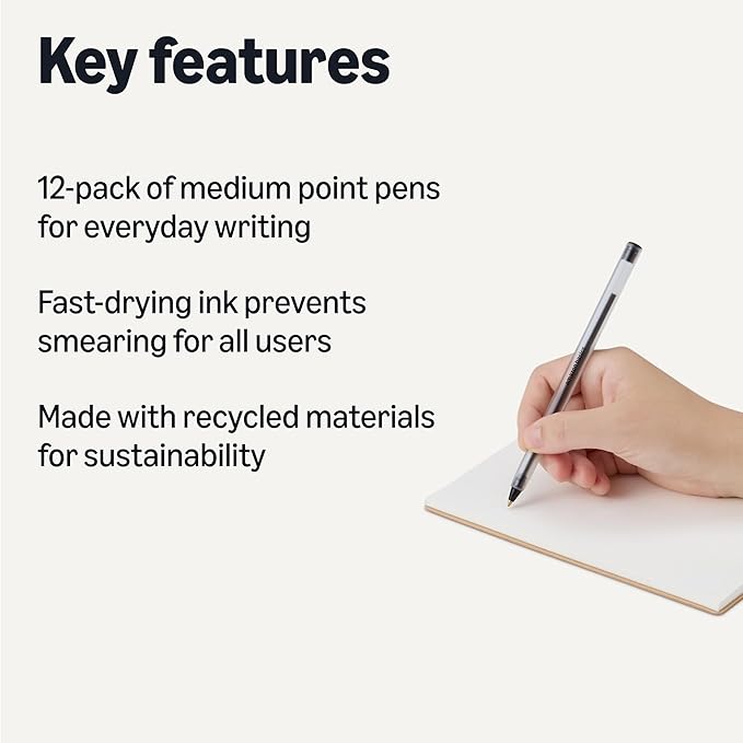 Amazon Basics Ballpoint Pens, 12 Pack - Image 2