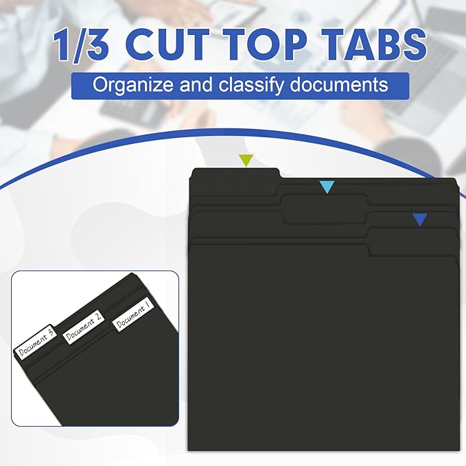 File Folder, HERKKA 120 Pack 1/3 Cut Tab File Folders, File Folders Great - Image 3
