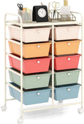 HAPPYGRILL 10-Drawer Rolling Storage Cart, Storage Organizer Cart by HAPPYGRILL