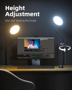 weilisi 10.2" desk ring light with stand, 360° shown in use