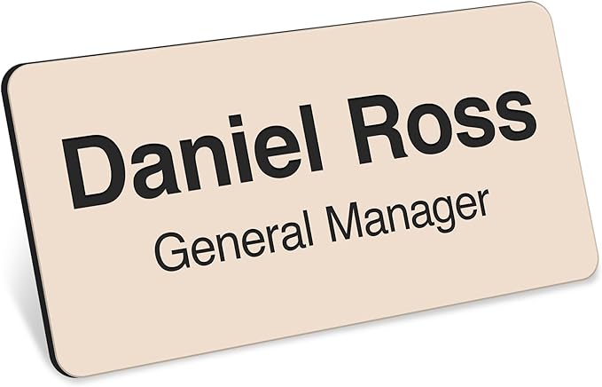 My Sign Center Magnetic Almond Black Name Tags, Personalized by MySignCenter