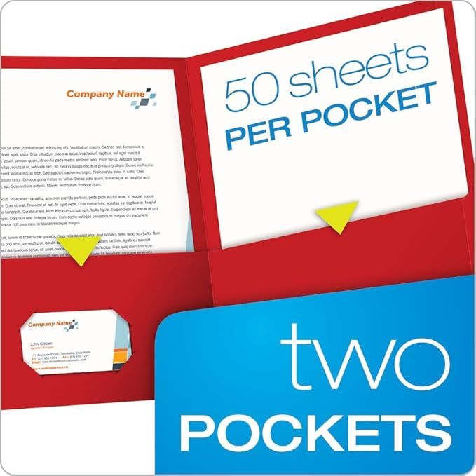Oxford Twin-Pocket Folders, Textured Paper, Letter Size, Holds 100 Sheets - Image 2
