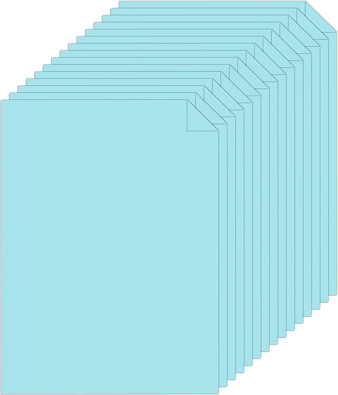 Silunkia 28 Sheets Light Blue Cardstock 8.5 x 11 Scrapbook Paper, 250gsm/92lb by Silunkia