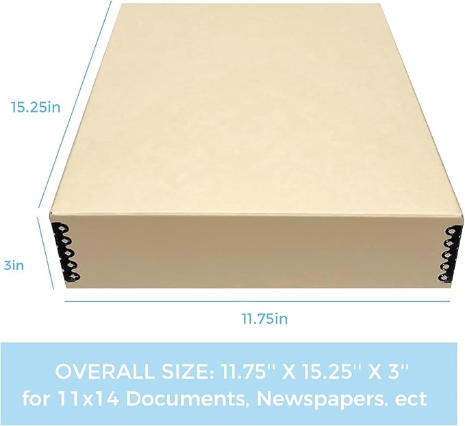 Lineco Museum Archival Storage Box, 11.75x15.25x3 in. Drop Front Design. - Image 2
