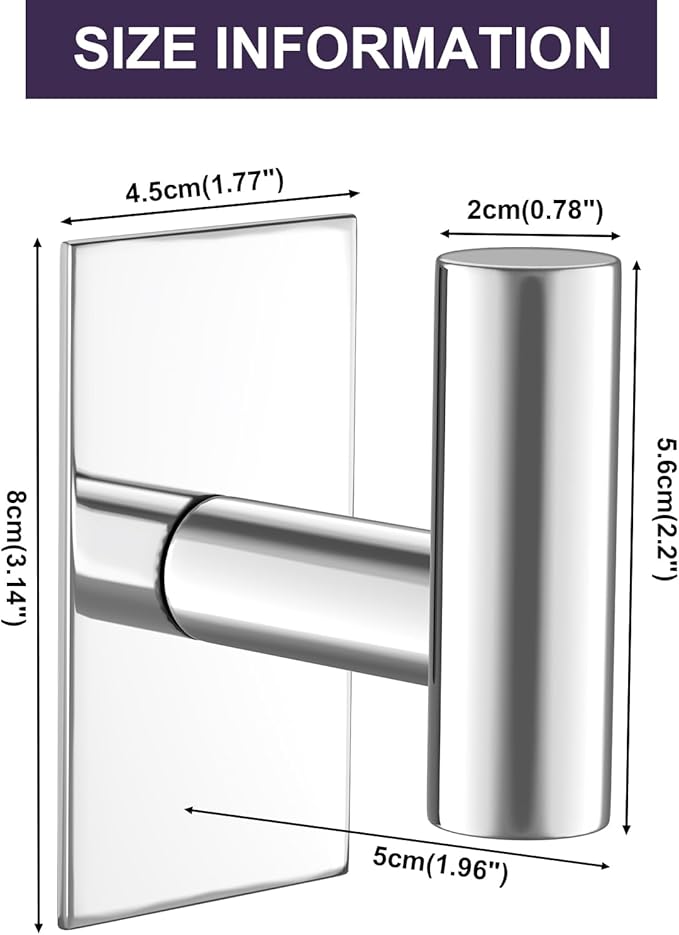 VAEHOLD Wall Towel Hooks, Heavy Duty Sticky Holder Waterproof Towel Hooks - Image 5