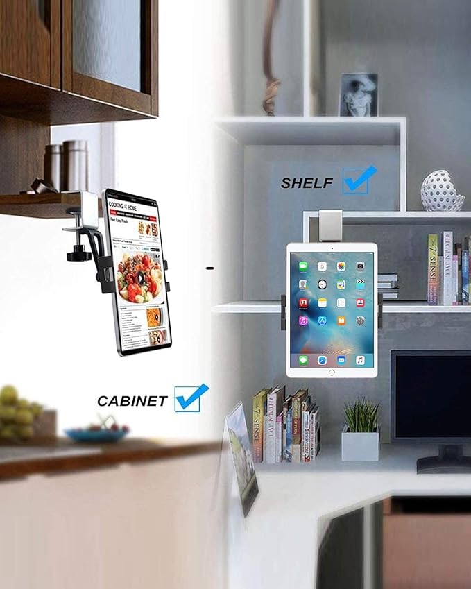 woleyi Kitchen Cabinet Tablet Mount, Easy-Install Under Cabinet Tablet Holder - Image 6