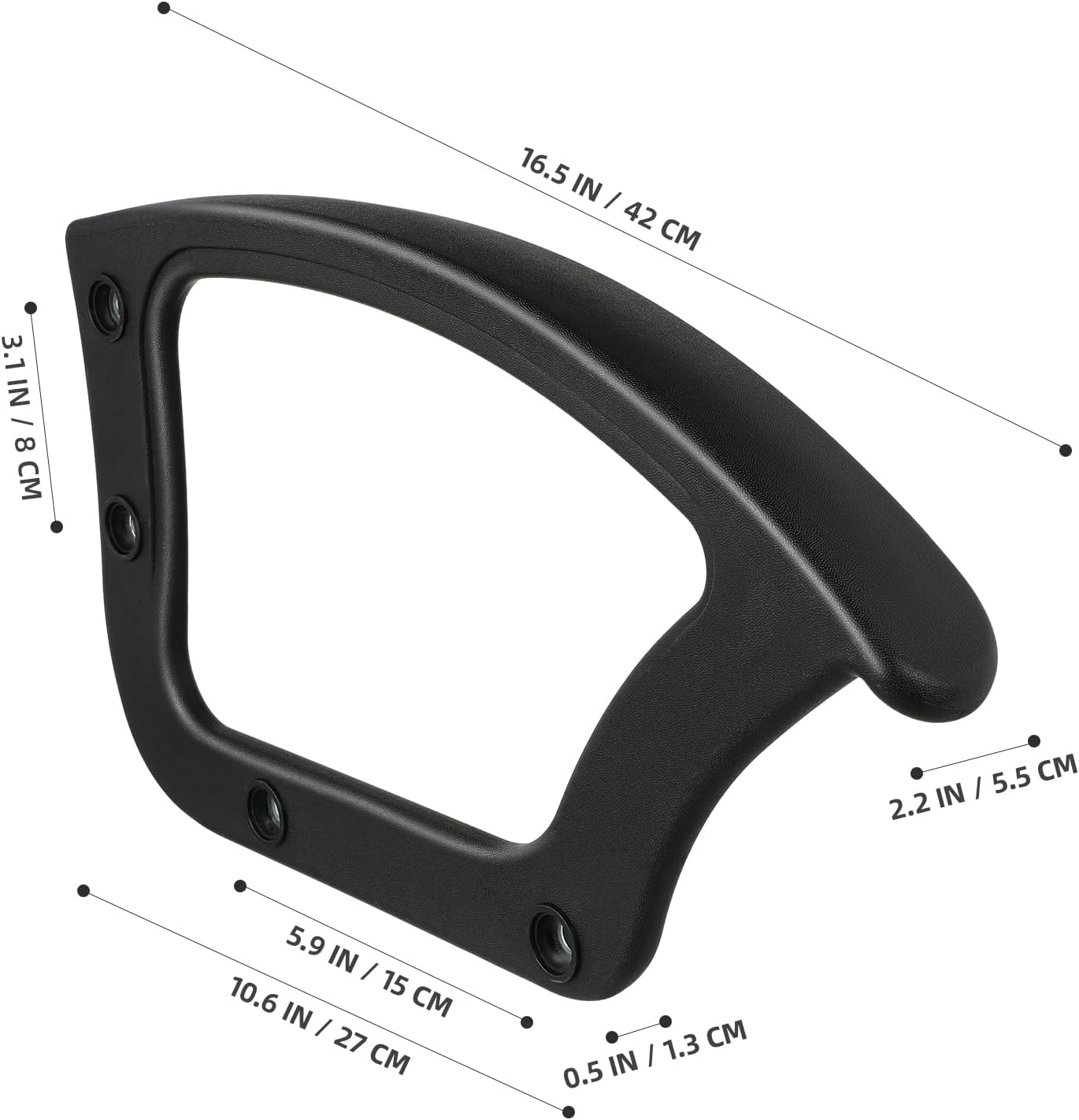 Holibanna Office Chair Arm Rest Replacement Rings Black Plastic 2 Pcs | Slanting Angle Office Chair Arm Rest universal fit for most chairs