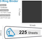 Comix Sturdy 3-Ring-Binder 1-inch D Ring Binders, 2.4mm-Thick, Hold 225 Sheets - Image 5