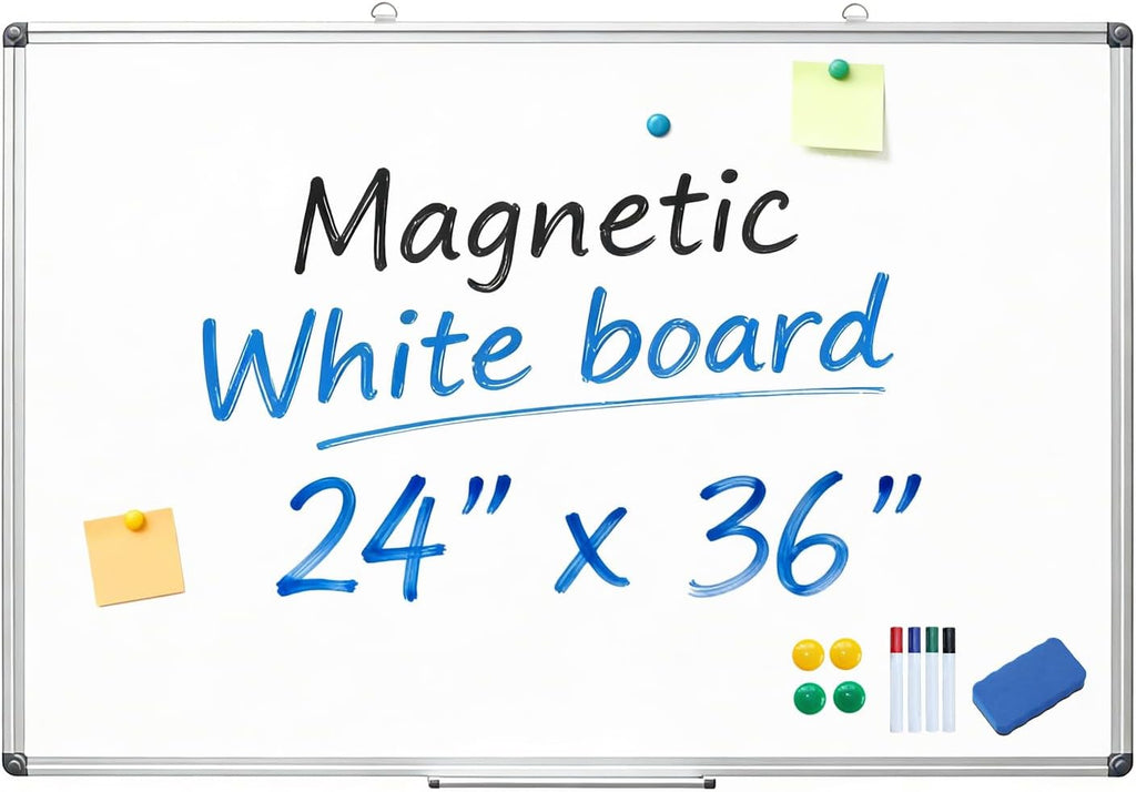 XIWODE 24x36 Inch Magnetic Dry Erase Whiteboard，Silver Aluminum Frame