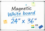 XIWODE 24x36 Inch Magnetic Dry Erase Whiteboard，Silver Aluminum Frame