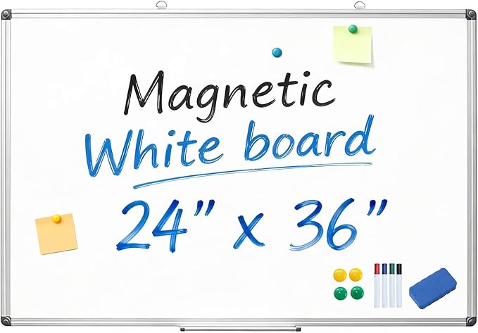 XIWODE 24x36 Inch Magnetic Dry Erase Whiteboard，Silver Aluminum Frame by XIWODE