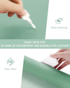 YSAGi Non-Slip Leather Desk Pad, Waterproof Laptop Computer Desk Keyboard Mat - Image 5