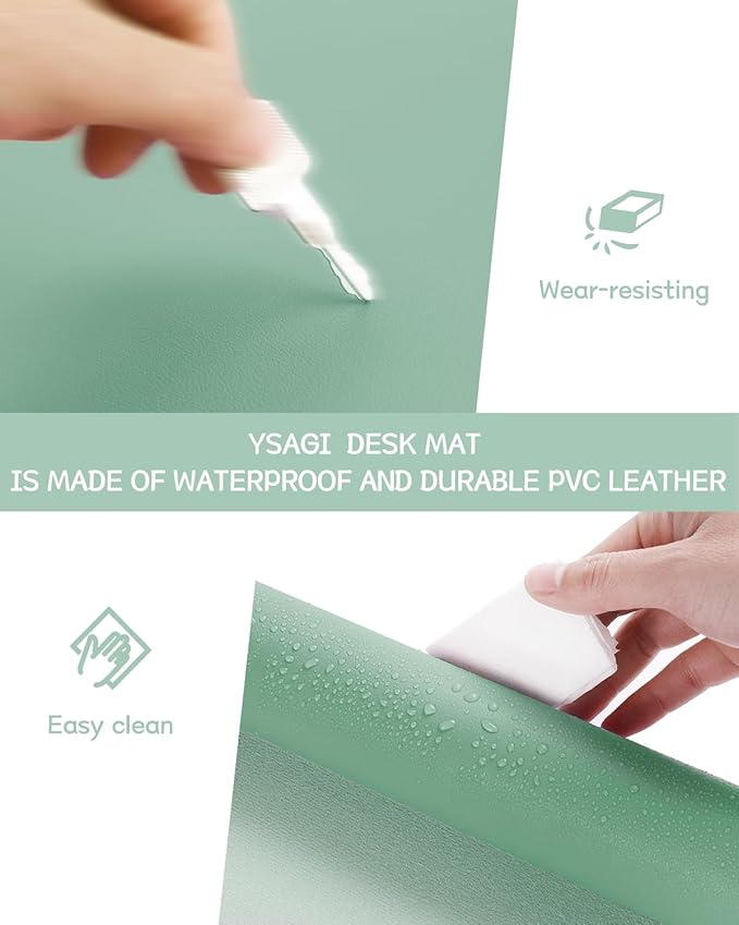 YSAGi Non-Slip Leather Desk Pad L Size, Waterproof Laptop Computer Desk - Image 5