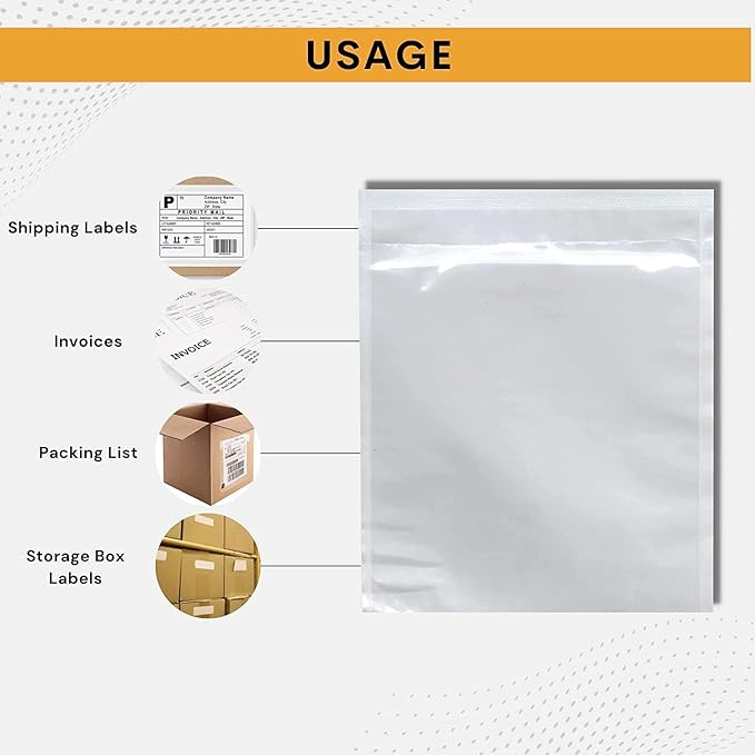 5000 Pack 6"x9" Shipping Label Sleeves – Clear Self-Adhesive Packing Slip - Image 7