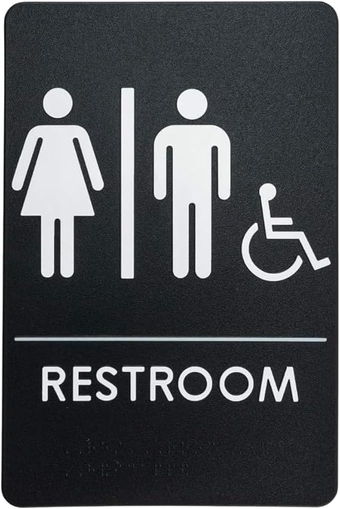 USA Made - Men's and Women's Restroom Signs ADA-Compliant Bathroom Door Signs by RockRidge