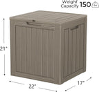 Decksplore 35 Gallon Outdoor Storage Box Waterproof Lockable Resin Deck Box - Image 2