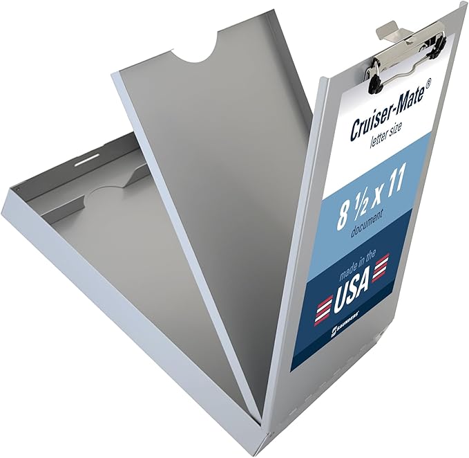 Saunders Metal Clipboard with Storage, Letter Size Paper Organizer, Slim Steel by Saunders