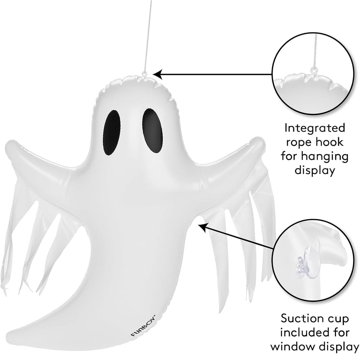 FUNBOY Hanging Ghost Halloween Decorations, Outdoor Décor, 3 Pack