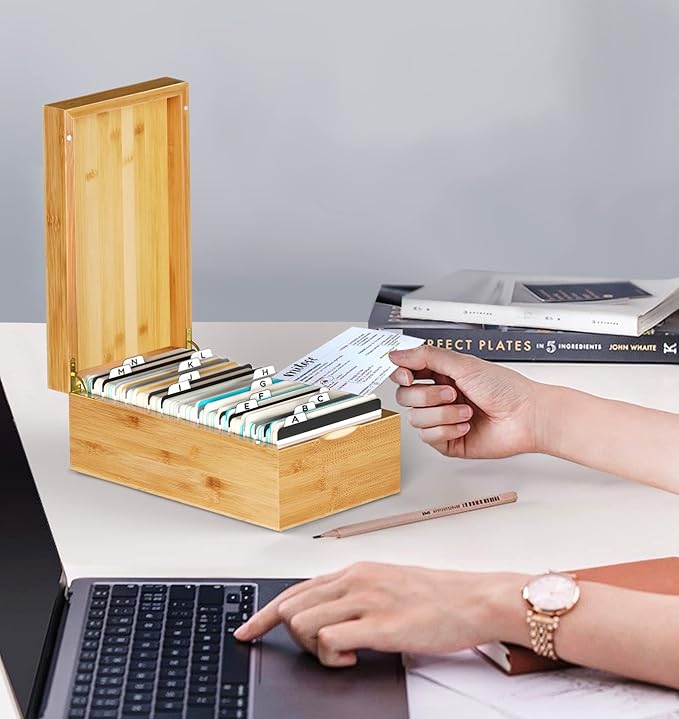 Neando Bamboo Index Card Holder - Image 6