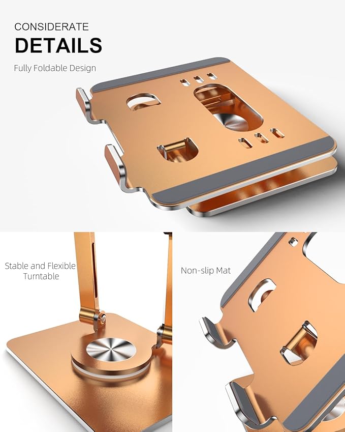 Tablet Stand Holder with Thickened 360°Rotating Base Dual Rod Adjustable - Image 6