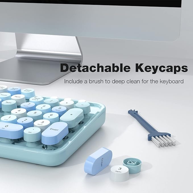 MOFII Wireless Keyboard and Mouse Combo, Retro Keyboard - Image 5