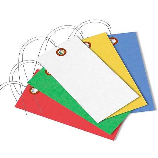 SmartSign 4.75 x 2.375 inch Multi Colored Blank Tyvek Shipping Tags by SmartSign