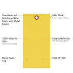 SmartSign 6.25 x 3.125 inch “Yellow” Blank Tyvek Shipping Tags - Image 5