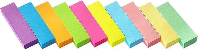 30 Pads 0.5x1.8 Sticky Notes Flags Tabs Page Markers 10 Bright Color Sticky by EasternWolf