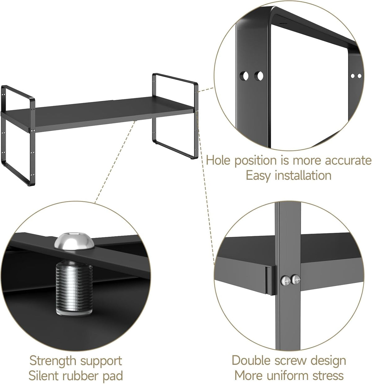 16.5~27.1" Expandable Shelf，2Pack 10.2" Wide Adjustable Height Cabi...