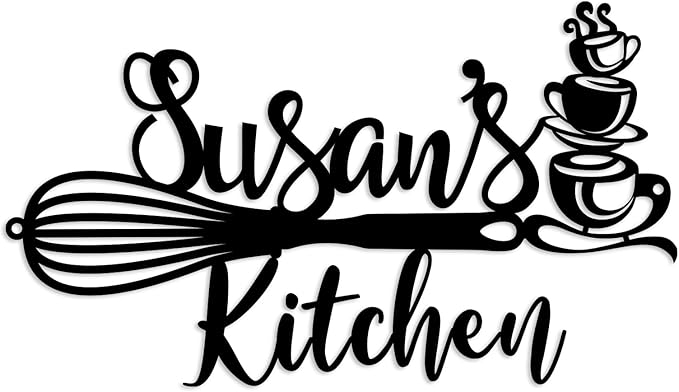 Custom Kitchen Name Sign, Personalized Kitchen Metal Sign, Kitchen Art Wall by ENFODREAM