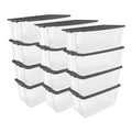 Sterilite 12-Pack Modular Stacker Box, Durable Clear Plastic Storage Bins by Sterilite