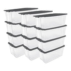Sterilite 12-Pack Modular Stacker Box, Durable Clear Plastic Storage Bins by Sterilite